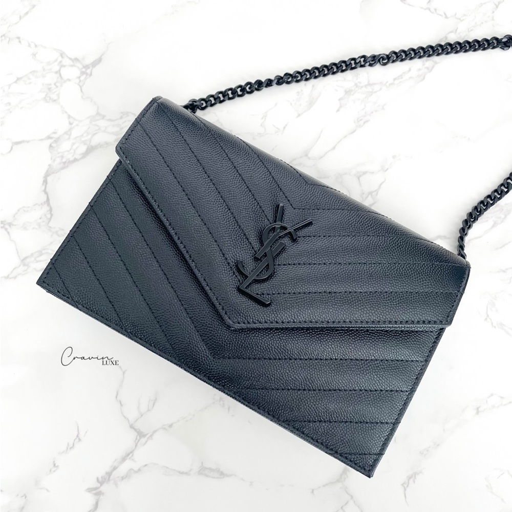 ❌SOLD❌ New Authentic Saint Laurent Wallet on Chain Black